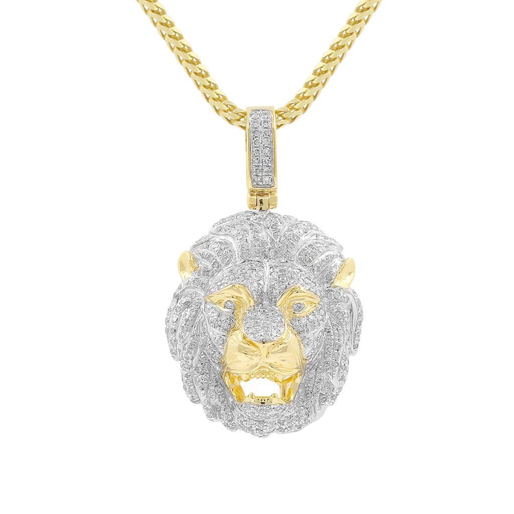 ROARING LION HIP HOP ICED OUT CUSTOM PENDANT IN VVS MOISSANITE GOLD PLATED