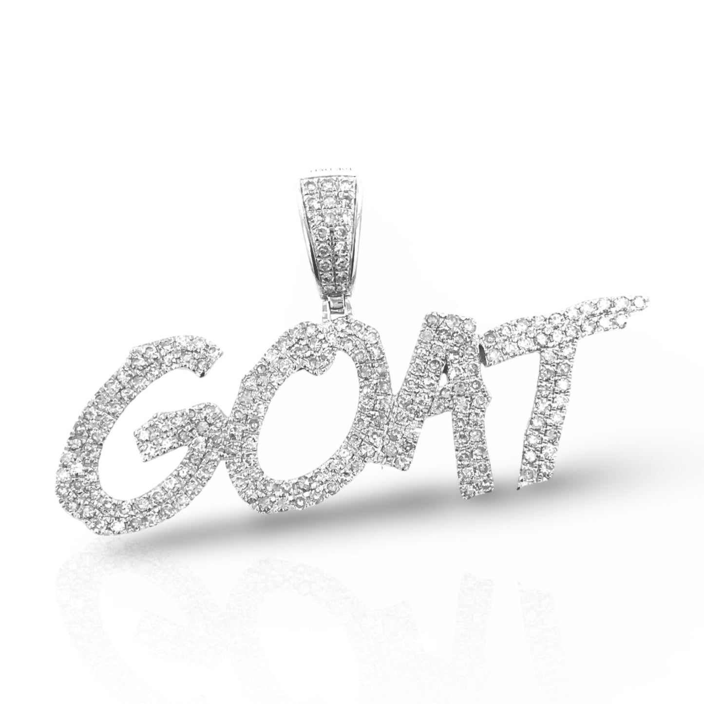 GOAT CUSTOM ICED OUT PENDANT WITH MOISSANITE PASSES DIAMOND TESTER