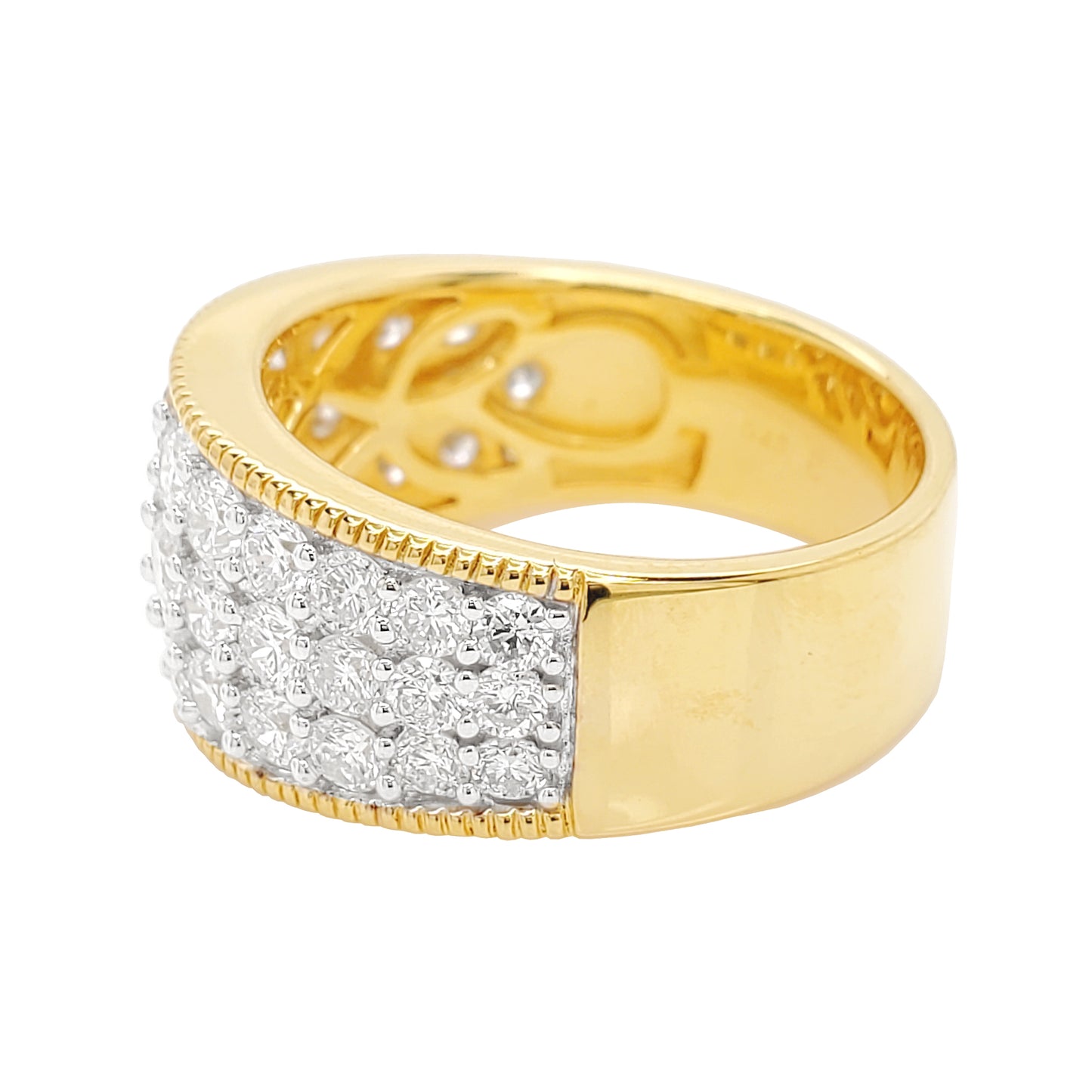 2CTW 3 Row Diamond Wedding Band with F/VVS Moissanite in 925 Silver