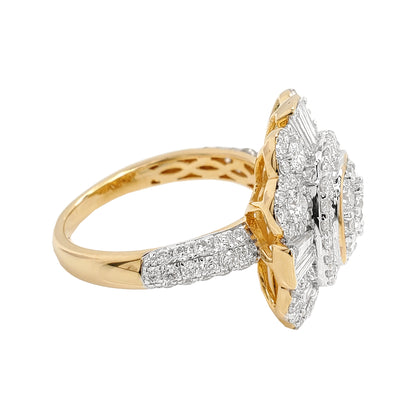 3CTW Cushion Cluster Iced Out Ring with F/VVS Moissanite in 925 Silver