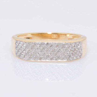 VVS ICED OUT MOISSANITE DIAMOND BAND RING FOR MEN IN GOLD PLATED